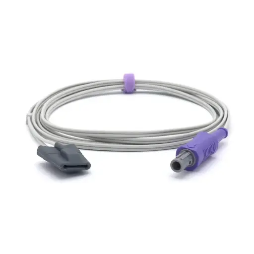 [SP6318E] Spo2 Probe Compatible Mindray Edan Pediatric Soft Silicone Sensor 6-pin 40° Keyed